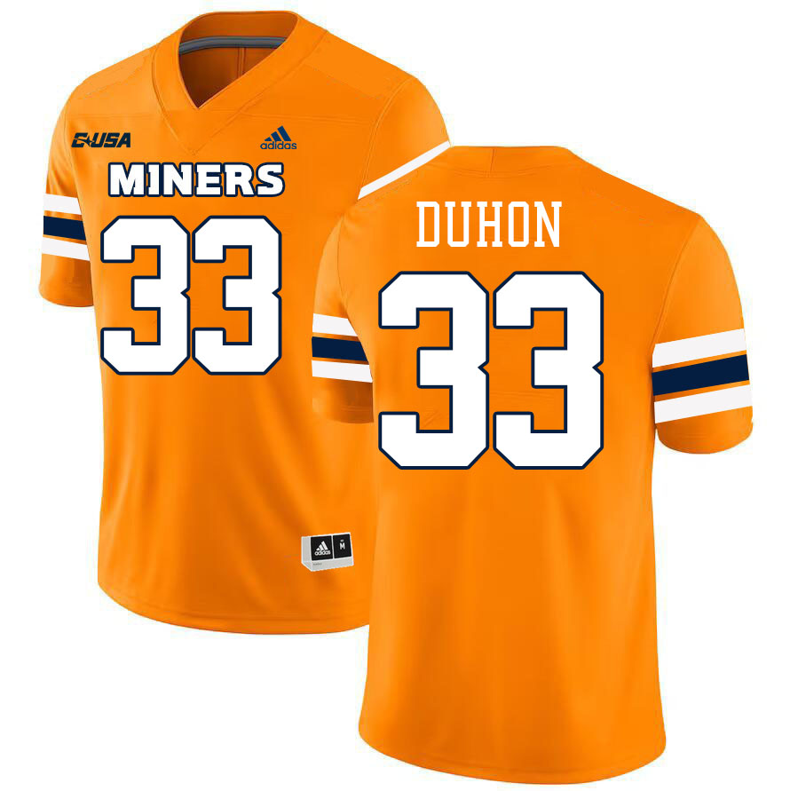 Kyran Duhon UTEP Jersey,UTEP Miners #33 Kyran Duhon College Football Jersey,Uniforms-Orange